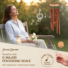 UpBlend Outdoors 29-inch copper red chime, ideal porch or balcony decor with soothing tones.