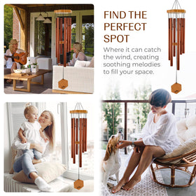 UpBlend Outdoors 29-inch chime on garden hook, graceful presence and calming soundscape.