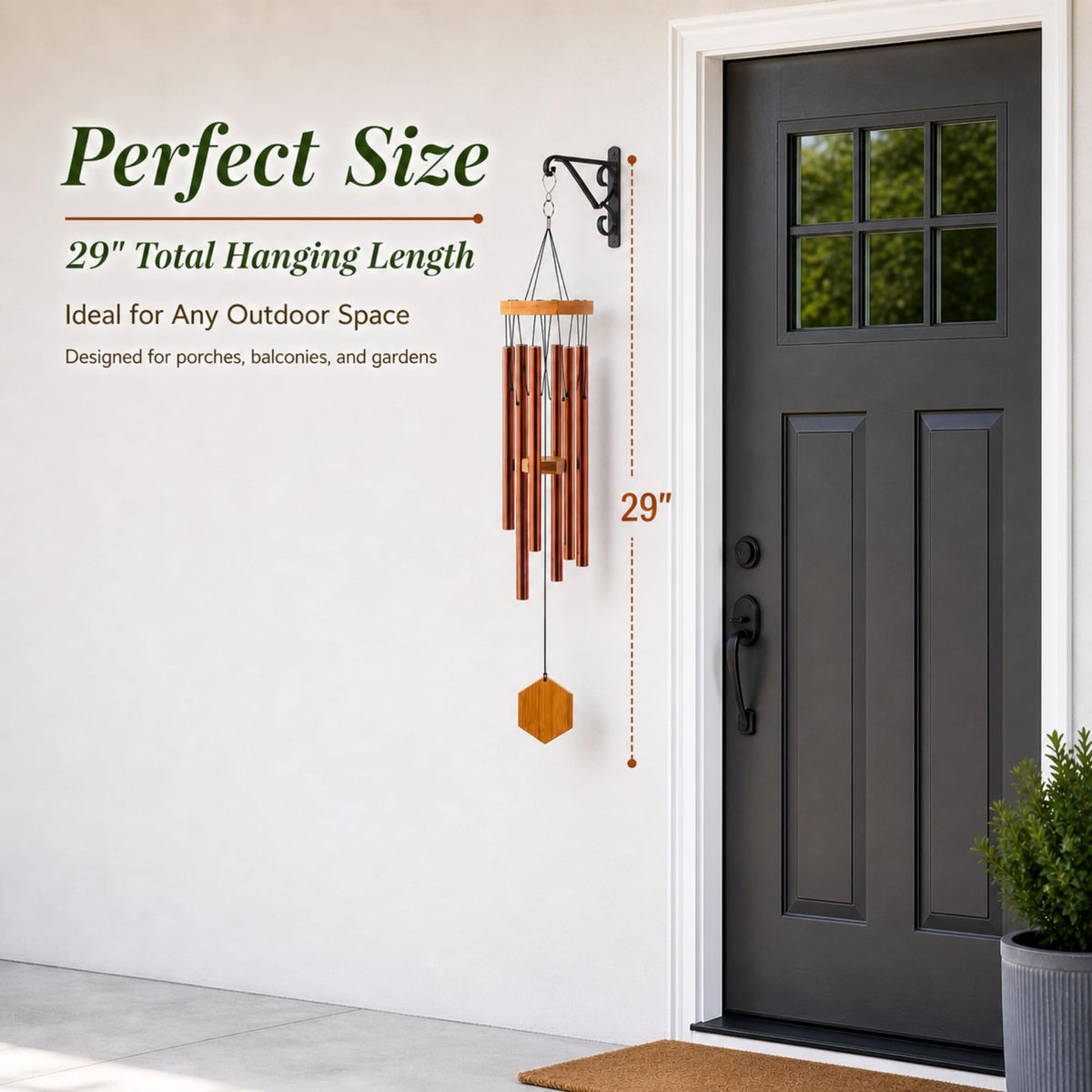 UpBlend Outdoors sympathy gift wind chime, packaged in boutique black box for thoughtful remembrance.