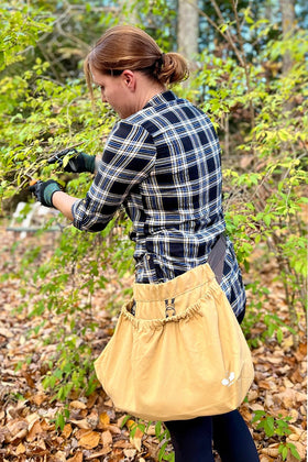 UpBloom harvest apron canvas closeup reveals rugged fabric built for daily use