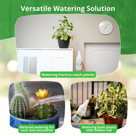 UpBloom long-neck watering bottle directing water to plant leaves