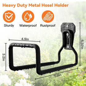 UPCERA heavy-duty hose hanger provides strong support for long garden hoses