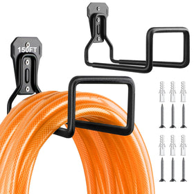 UPCERA hose holder stand wall mount keeps outdoor hose organized and protected