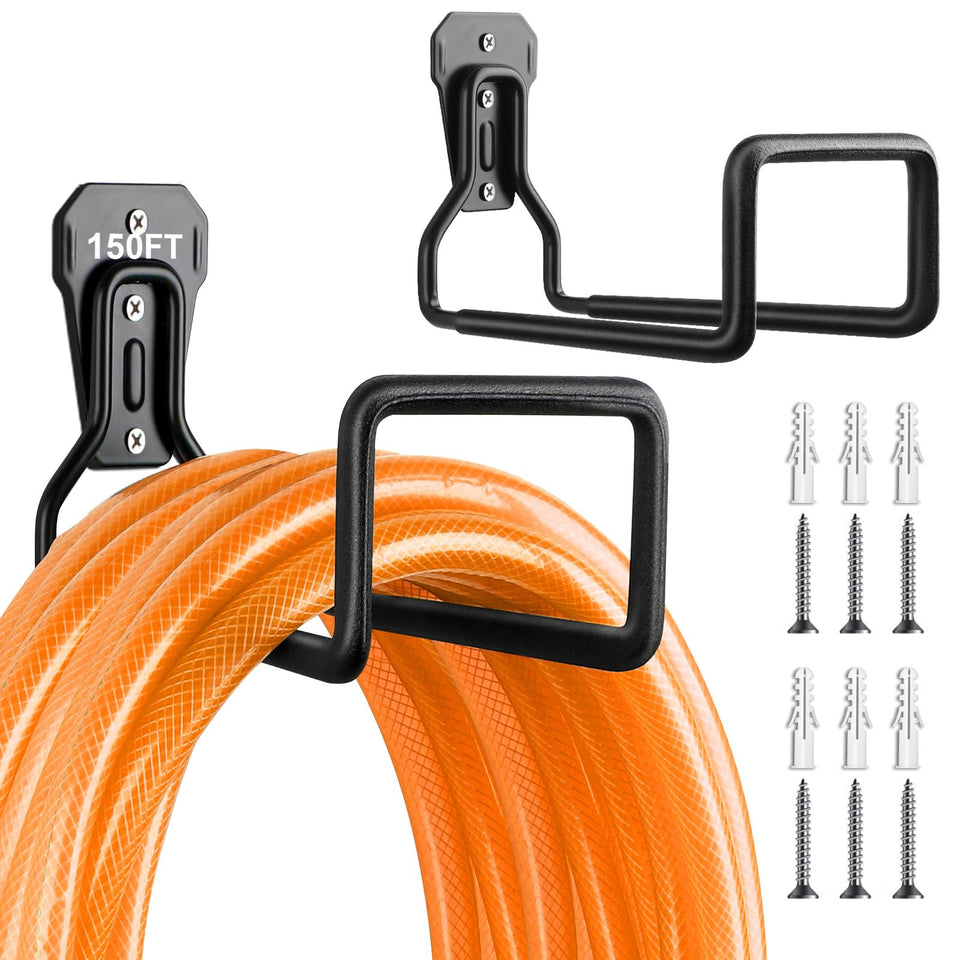 UPCERA hose holder stand wall mount keeps outdoor hose organized and protected
