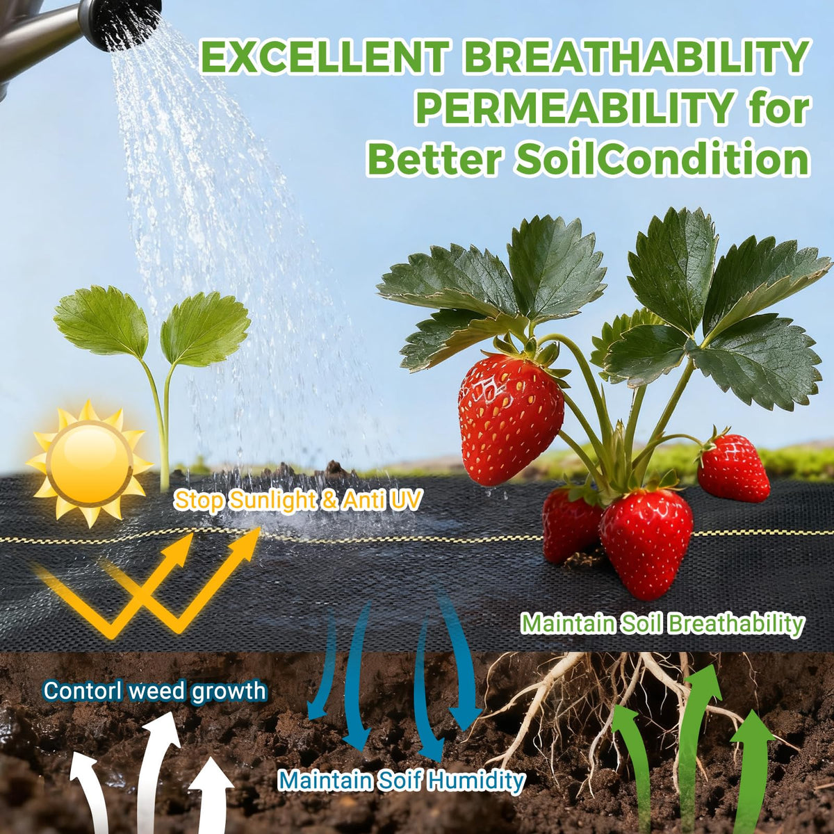 UPGRADE UV-resistant fabric edge resists tearing under foot traffic.