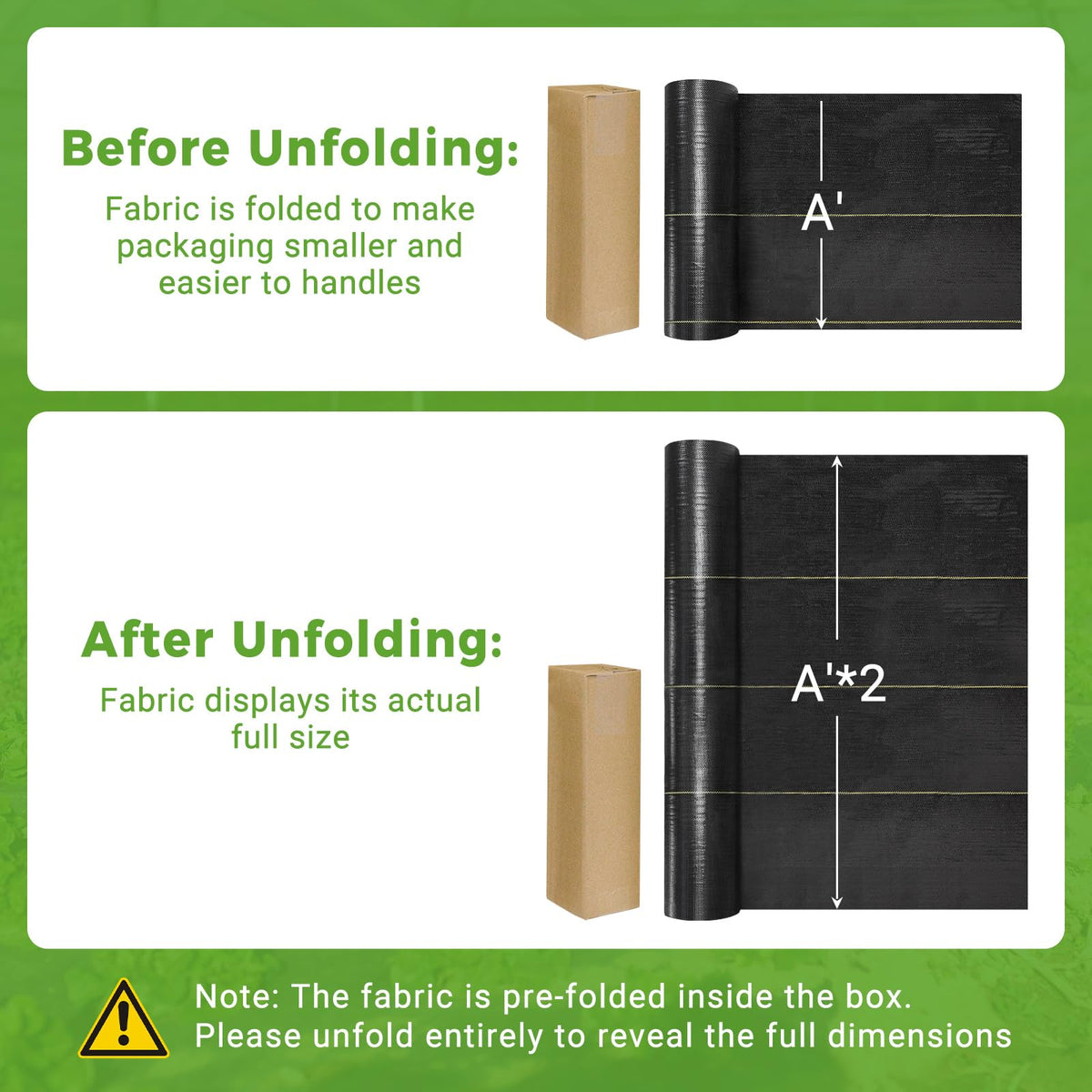 UPGRADE guide lines on fabric help you cut straight and space plants.