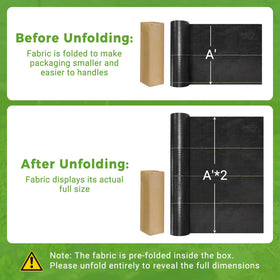 UPGRADE guide lines on fabric help you cut straight and space plants.