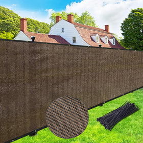 UPGRADE privacy screen fence mocha full view demonstrates outdoor privacy.