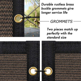 UPGRADE UV protection shade in action provides cooler, sun-filtered outdoor spaces.