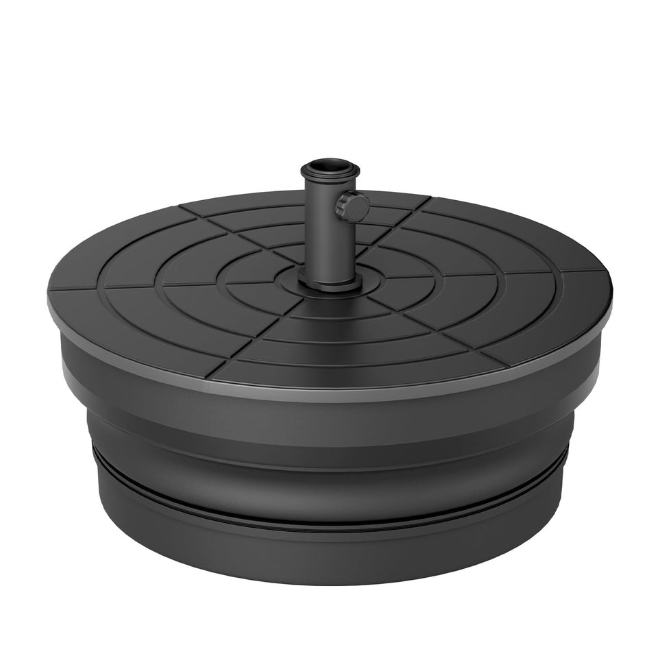 UPHYB 110lbs umbrella base filled with sand provides stability.