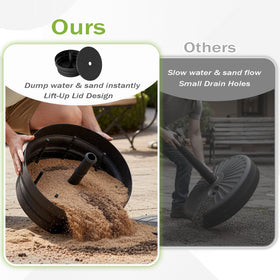 UPHYB HDPE outdoor umbrella base is durable and weather resistant.