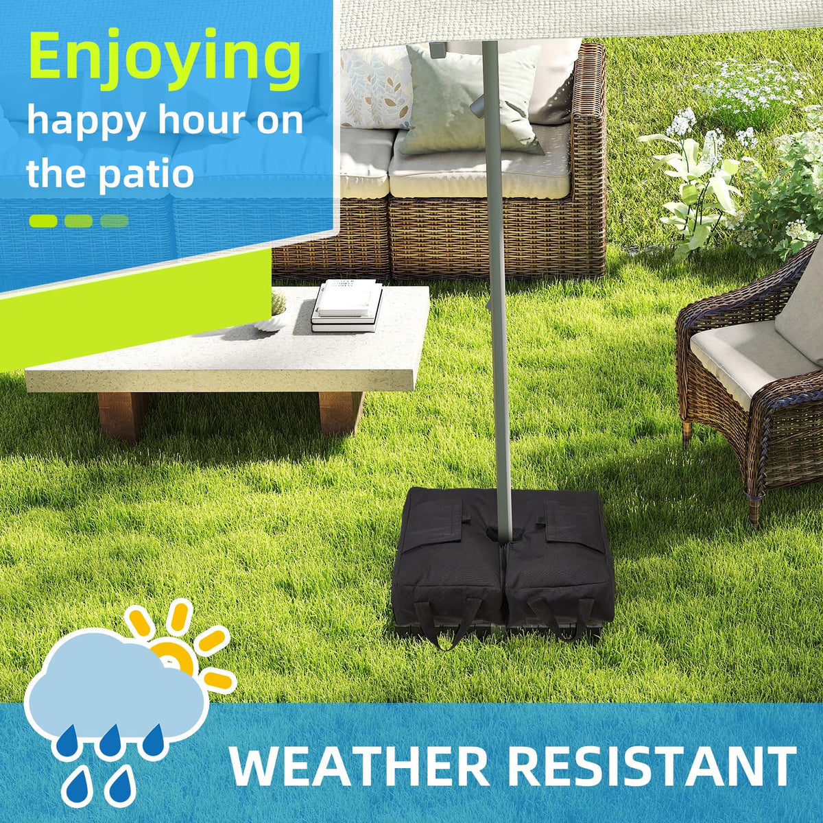 UPHYB side-opening design simplifies filling and placement around poles.