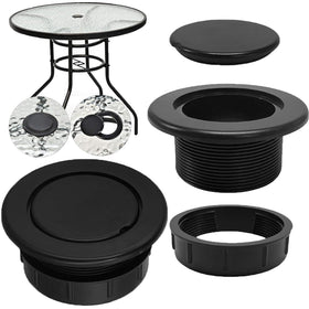 UpinFun patio table umbrella hole ring front view shows a secure, surface-protecting seal.