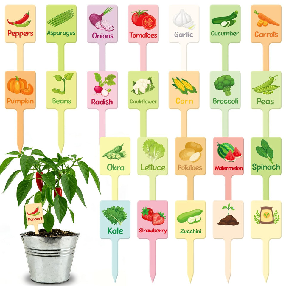 UPINS acrylic vegetable labels for outdoor garden provide durable IDs.