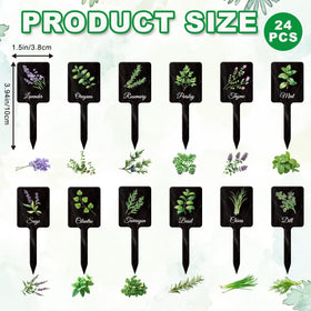 UPINS herb labels with wood-texture design for easy plant identification in beds and pots.