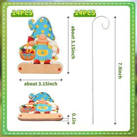 UPINS plant labels with gnome designs for organized herbs and vegetables.