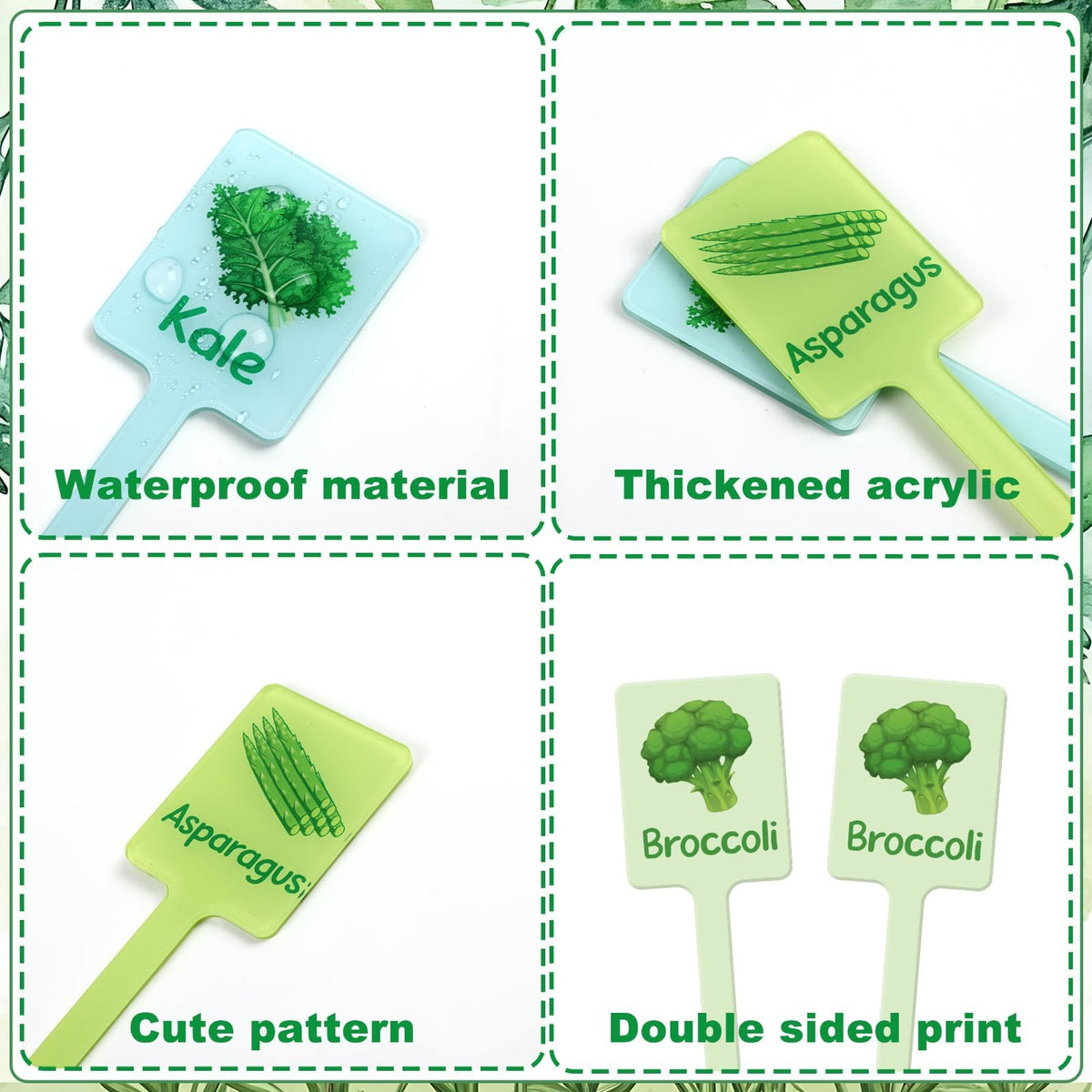 UPINS waterproof plant markers stay legible through rain and sun.