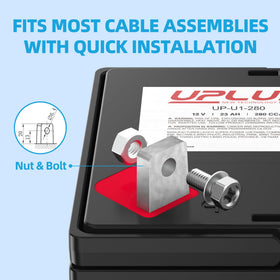 UPLUS U1 left terminal shows positive connection for safe setup.