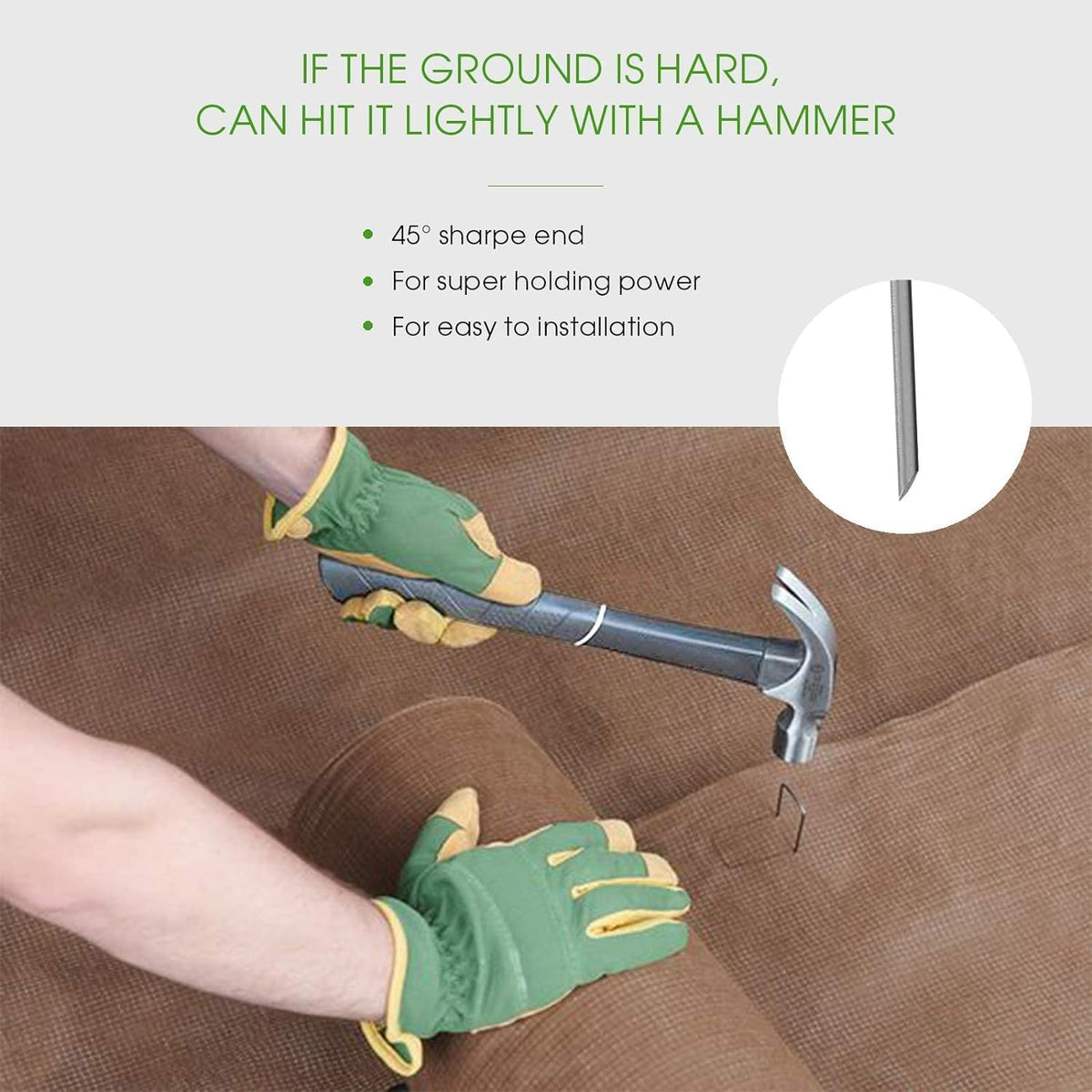 UPMCT 12-inch U-shaped stake anchors pet fences quickly and securely.