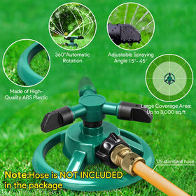 UPOFFICIS sprinkler demonstrates large area coverage up to 49 feet.