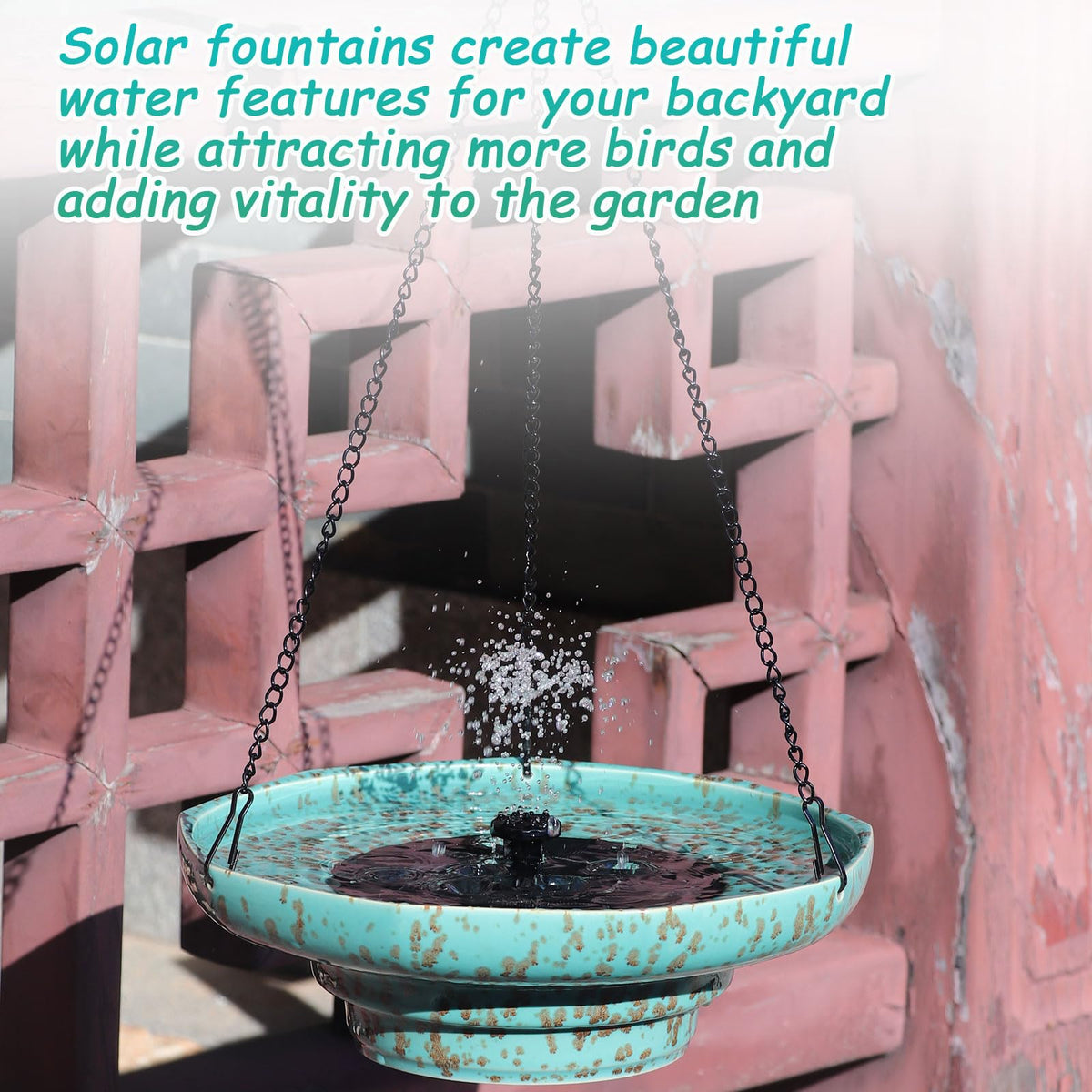 UPSJYJ bird bath with flat bottom stays stable on any surface.
