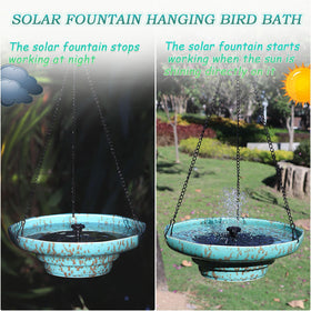 UPSJYJ ceramic bird bath holds about 0.62 gallons for longer water.
