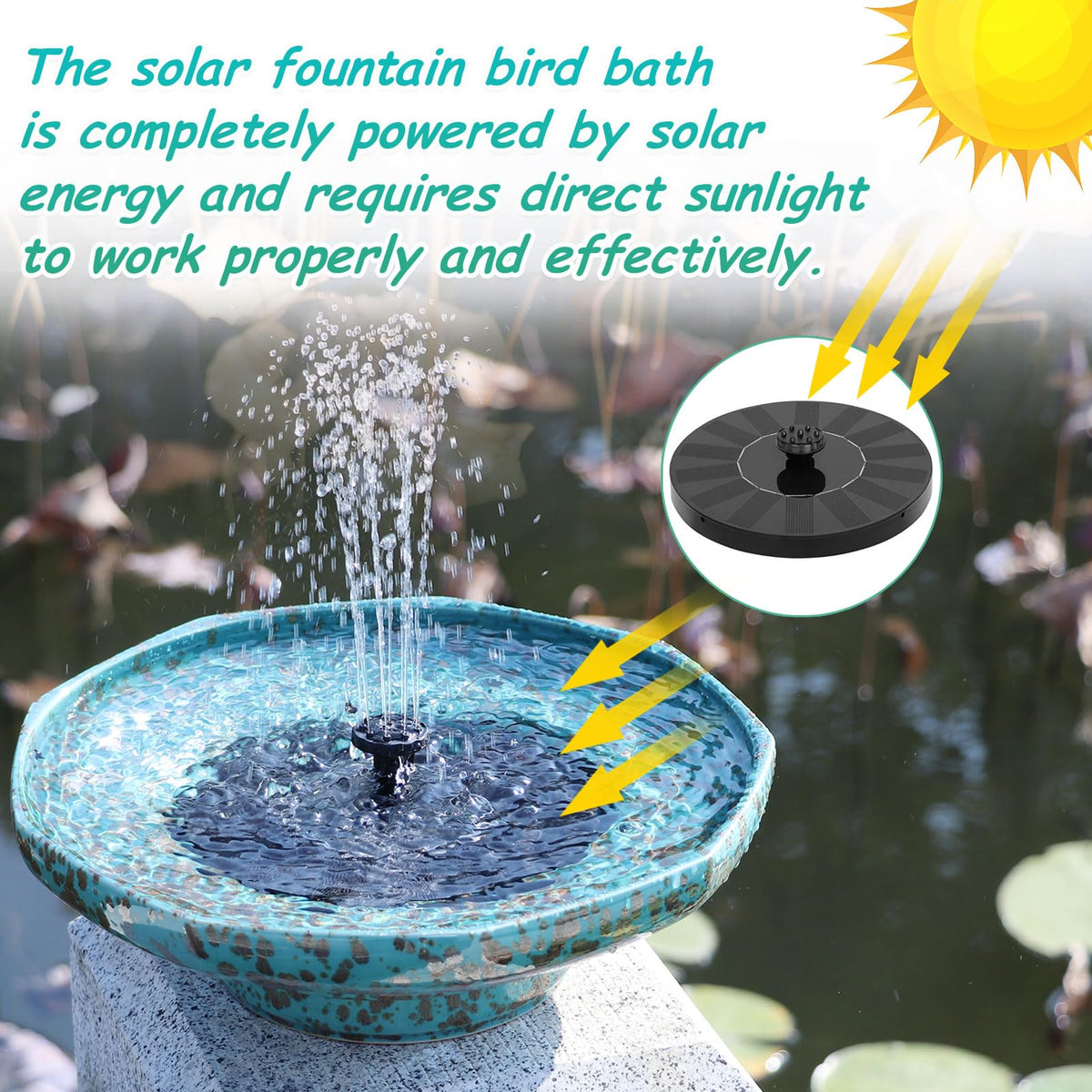 UPSJYJ ceramic bird bath with weatherproof glaze designed for outdoor use.