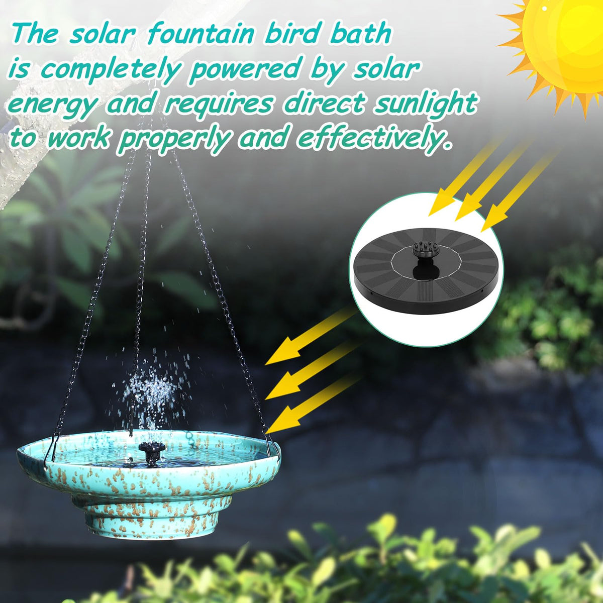 UPSJYJ outdoor ceramic bird bath blends with foliage for enhanced aesthetics.