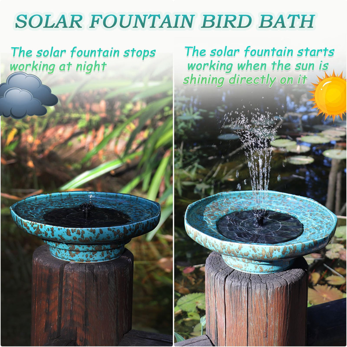 UPSJYJ outdoor bird fountain decorative centerpiece for patio spaces.