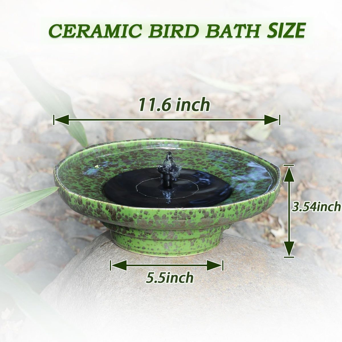 UPSJYJ ceramic bird bath bowl highlights the 9-angle design for a stylish landscape