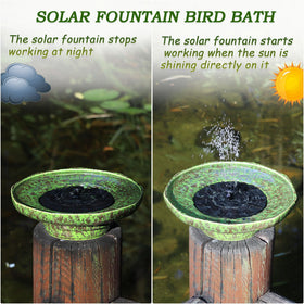 UPSJYJ ceramic bird fountain blends with outdoor décor and birds alike
