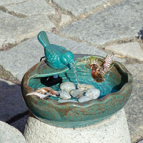 UPSJYJ solar fountain pump detail showing efficient operation for long sunlight days