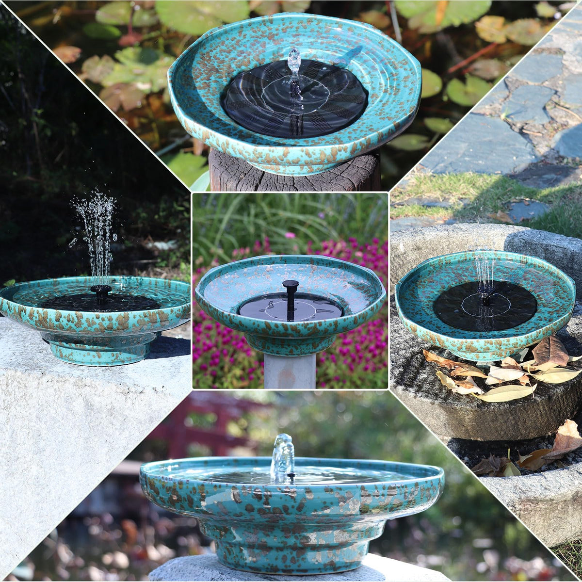 UPSJYJ solar water feature yard ambiance enhances outdoor decor.