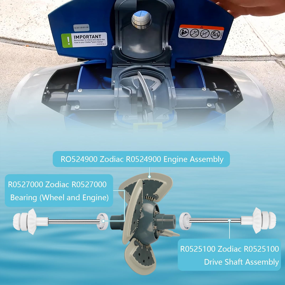 upuuup Zodiac MX6 MX8 drive shaft assembly enhances movement and power transfer