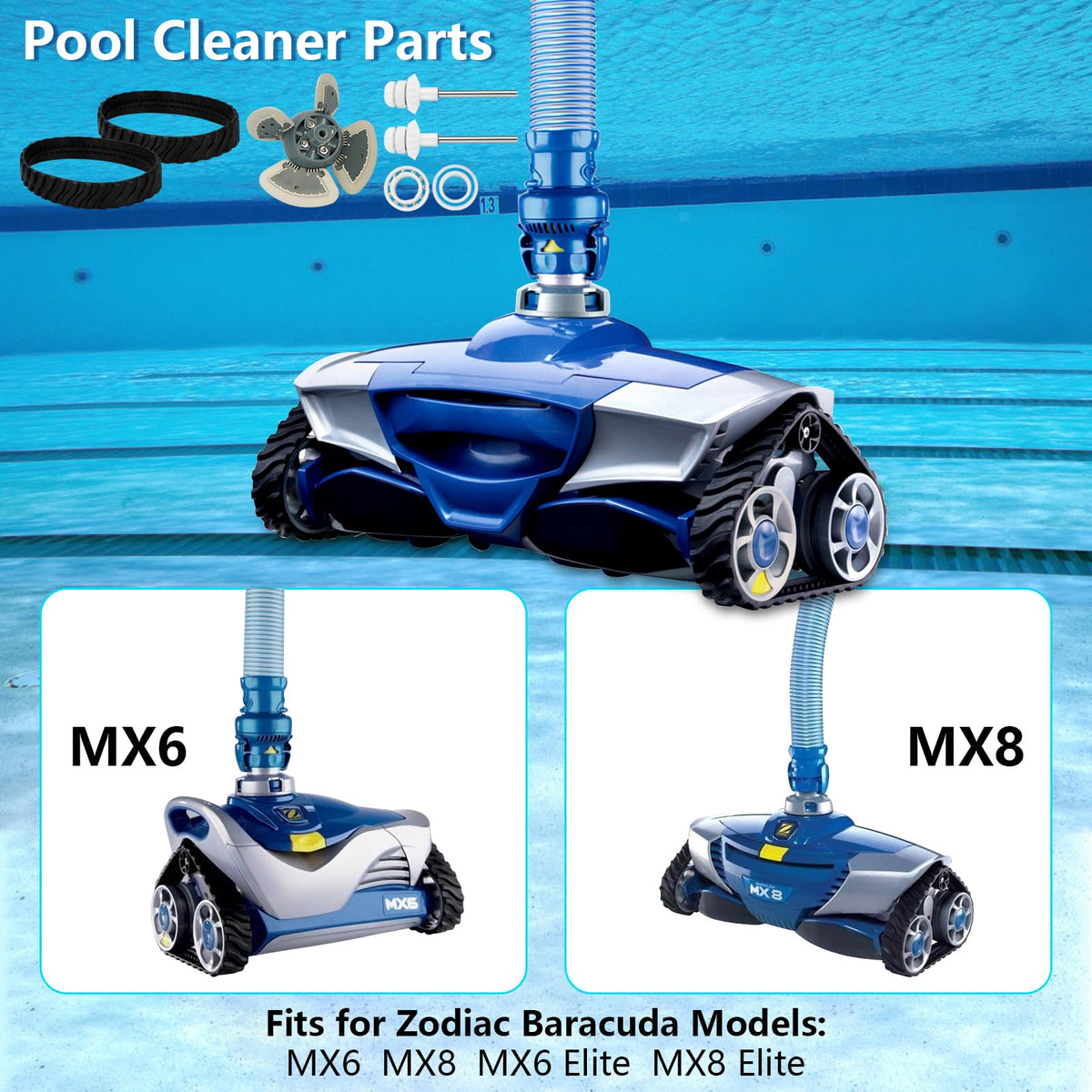 upuuup Zodiac MX6 MX8 tune up kit image shows complete parts for DIY maintenance