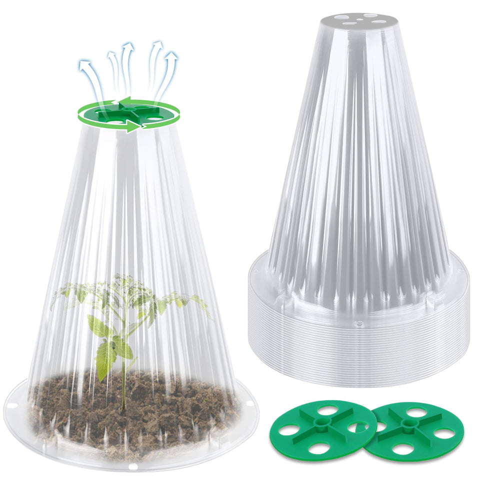 UQM 30-pack garden cloches for plants protecting seedlings while letting light in