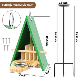 UQM Butterfly House and Feeder with adjustable metal stake stays stable
