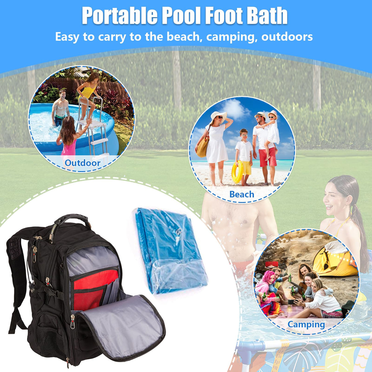 UQM durable PVC pool foot bath for steady foot cleansing