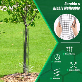 UQM expandable mesh guard wraps around various trunk sizes