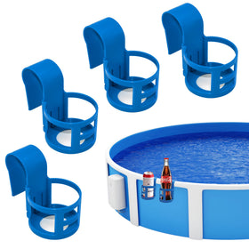 UQOOQFA poolside cup holder blue round clip-on for easy reach while swimming