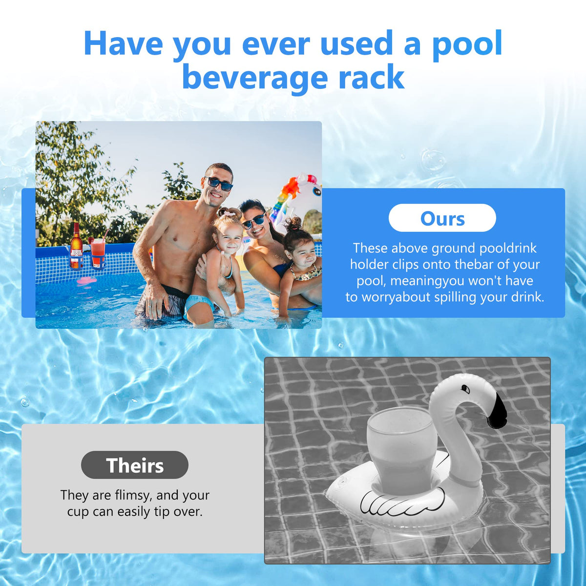 UQOOQFA poolside cup holder in use on a pool rail