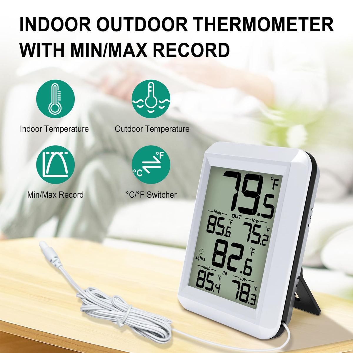 Urageuxy thermometer LCD readout highlights precise temperature readings