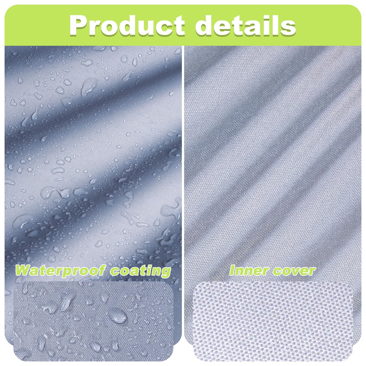 Uranshin 210D Oxford fabric patio cover shields furniture from dust and weather.