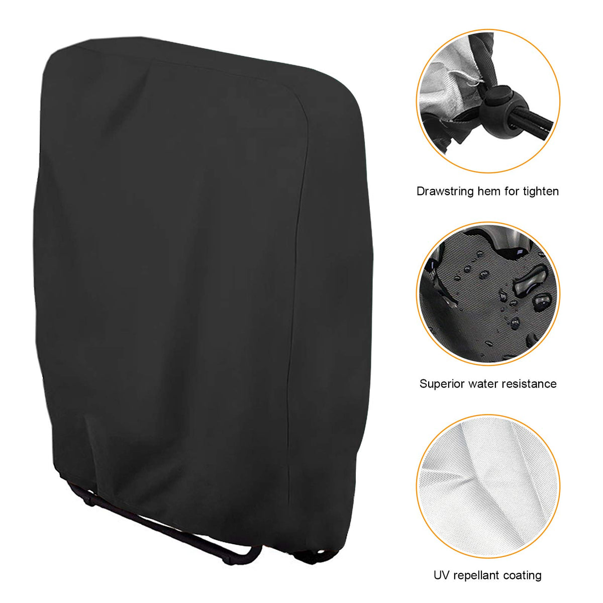 Uranshin all-weather chair cover keeps outdoor chairs dust-free.