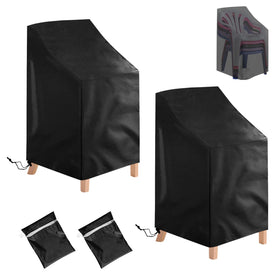 Uranshin 2-pack stackable chair covers fit snugly on small lounge chairs.