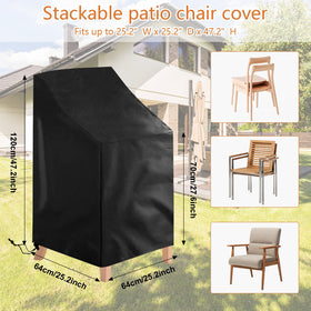 Uranshin chair covers easy fit for two stackable chairs, protecting from sun.