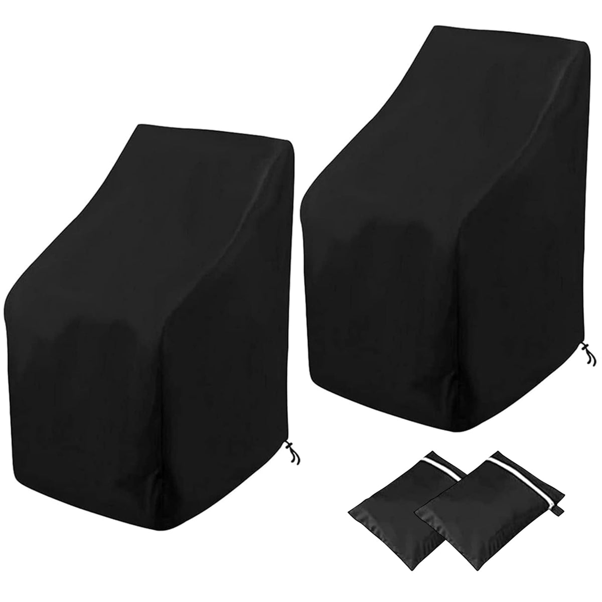 Uranshin waterproof stackable chair covers showing durable 210D Oxford fabric with PU coating.