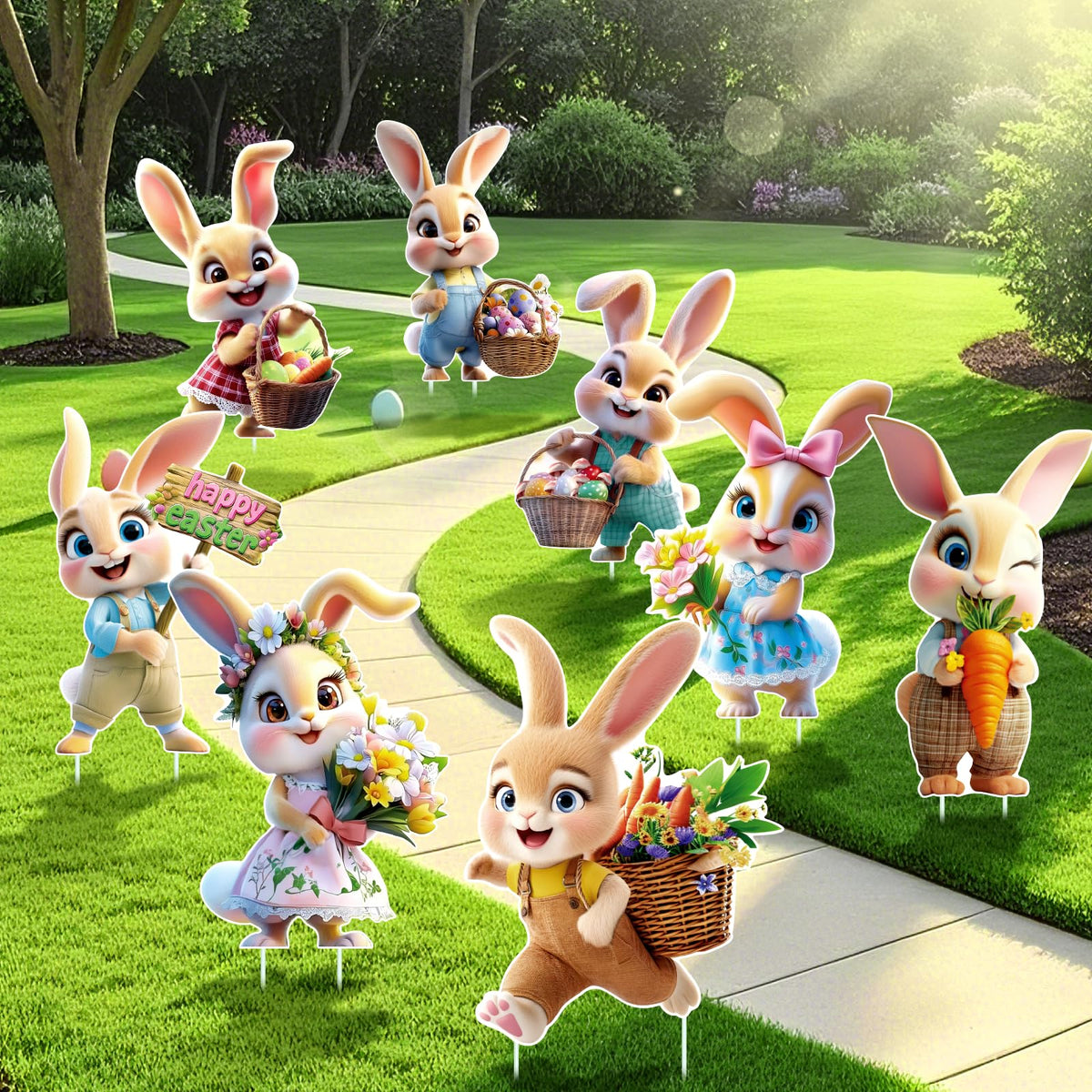 Uranus&No.1 bunny yard sign Happy Easter boosts yard visibility