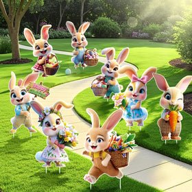 Uranus&No.1 bunny yard sign Happy Easter boosts yard visibility