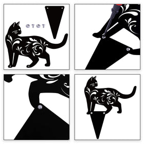 URATOT cat silhouette garden stake 23x20cm enhances flower beds